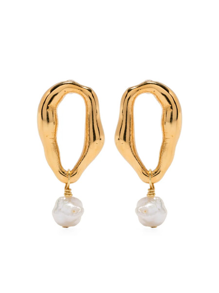  Forte Forte Pendientes Con Perlas Artificiales - Dorado 