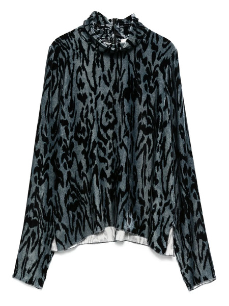  Forte Forte Top Con Animal Print - Azul 