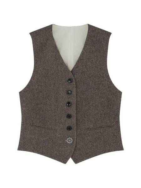  Fortela Chaleco Demi Con Botones - Marrón 