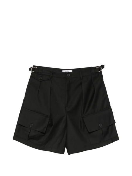  Found Bermudas Cargo Con Pliegues - Negro 