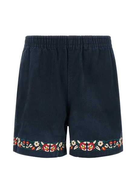  Found Bermudas Con Bordado Floral - Azul 