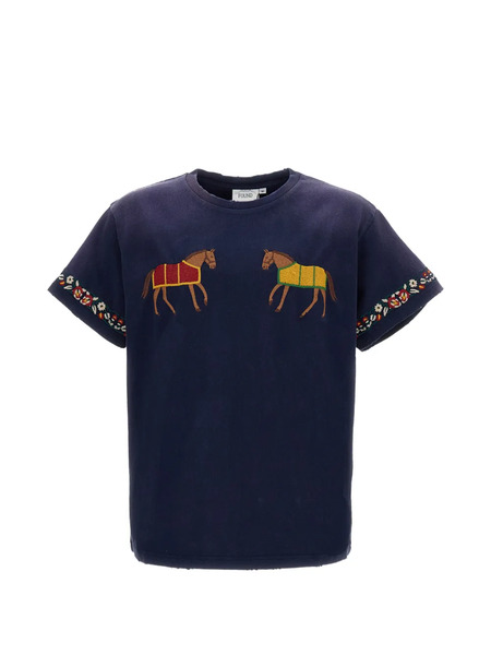 Found Camiseta Con Caballo Bordado - Azul 