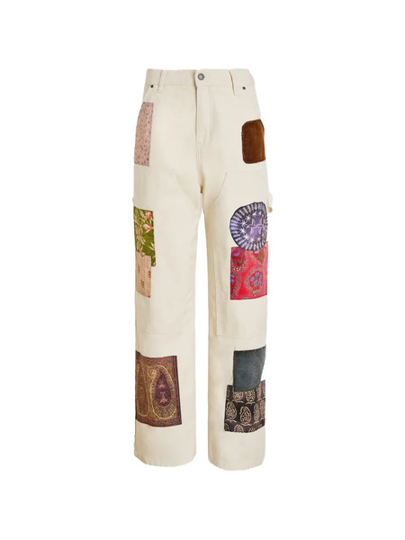  Found Pantalones Con Diseño Patchwork - Neutro 