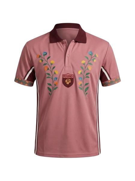  Found Polo Con Estampado Floral - Rosa 