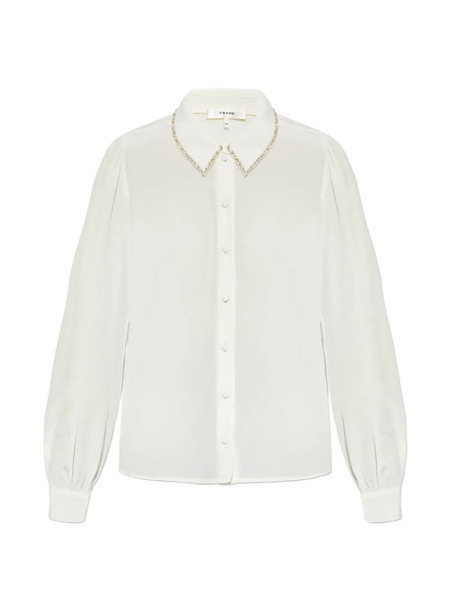  Frame Camisa De Seda Con Cuentas - Blanco 