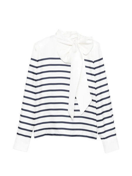  Françoise Blusa A Rayas Con Lazo - Blanco 