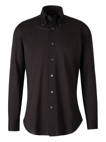  Fray Camisa Con Botones - Negro 