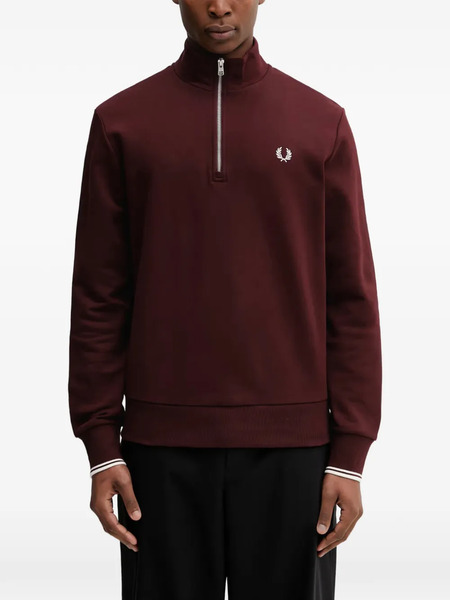  Fred Perry Half-zip Embroidered-logo Sweater - Rojo 