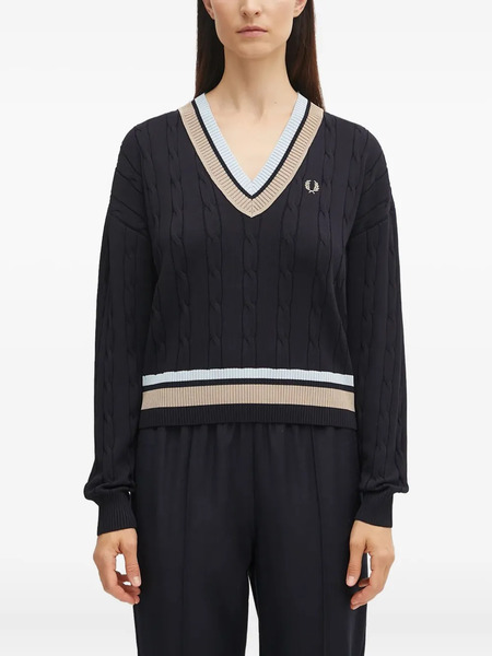  Fred Perry Jersey Con Cuello En V - Azul 