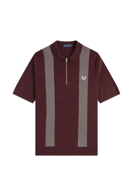  Fred Perry Polo Con Panel Estampado - Marrón 