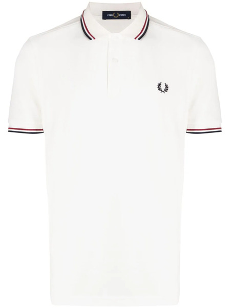  Fred Perry Polo Con Ribete En Contraste - Blanco 
