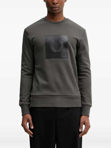  Fred Perry Square-appliqué Sweatshirt - Verde 