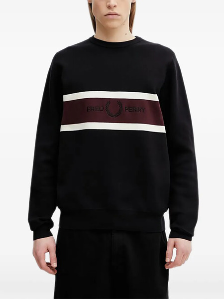 Fred Perry Sudadera Bordada - Negro 