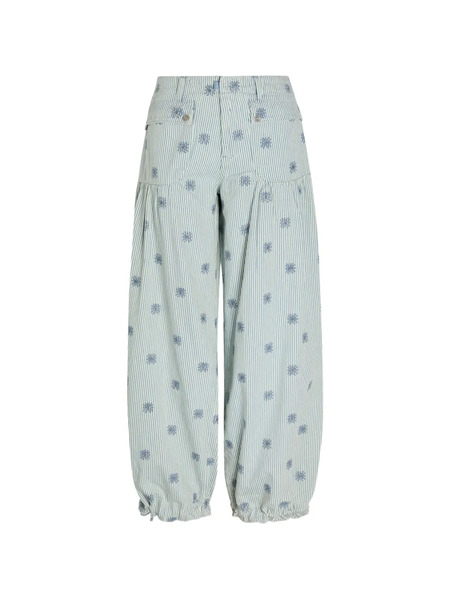  Free People Vaqueros Lotus A Rayas - Blanco 