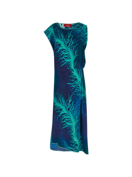  F.r.s For Restless Sleepers Vestido Briseide Drapeado - Azul 