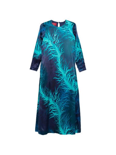  F.r.s For Restless Sleepers Vestido Largo De Manga Larga - Azul 