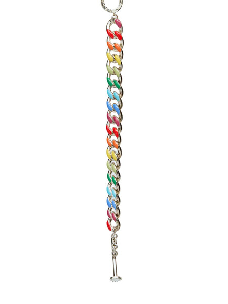  Fry Powers Pulsera De Cadena Barbada Rainbow - Plateado 