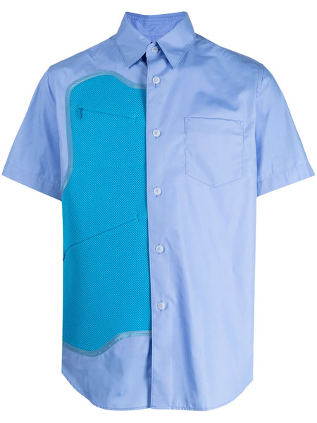  Fumito Ganryu Camiseta Con Paneles De Malla - Azul 