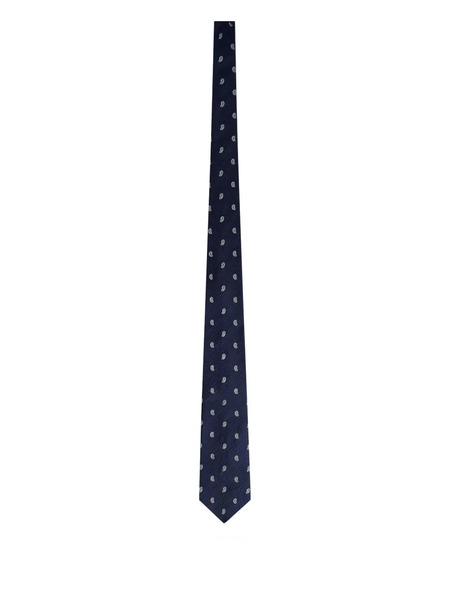  Fursac Corbata Con Estampado De Cachemira - Azul 