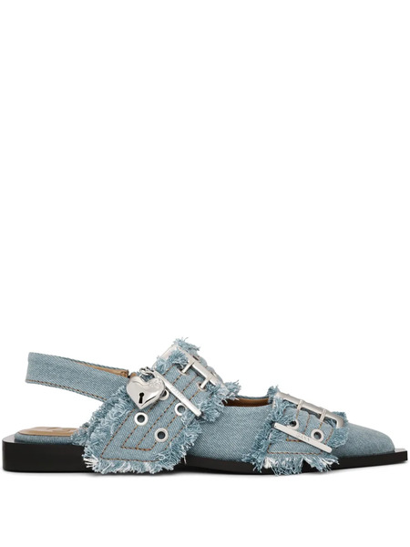  Ganni Bailarinas Vaqueras Feminine - Azul 