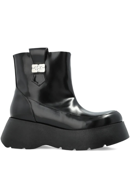  Ganni Botas Con Plataforma Y Hebilla - Negro 