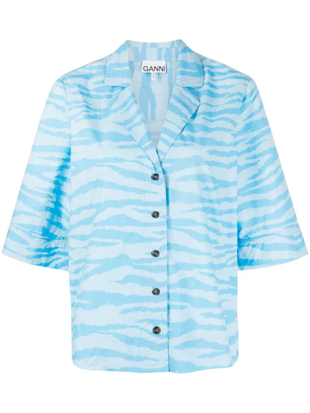  Ganni Camisa A Rayas - Azul 