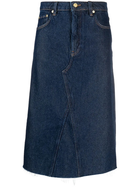  Ganni Falda Vaquera Midi Heavy - Azul 
