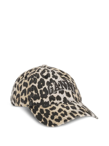  Ganni Gorra Con Estampado De Leopardo - Neutro 