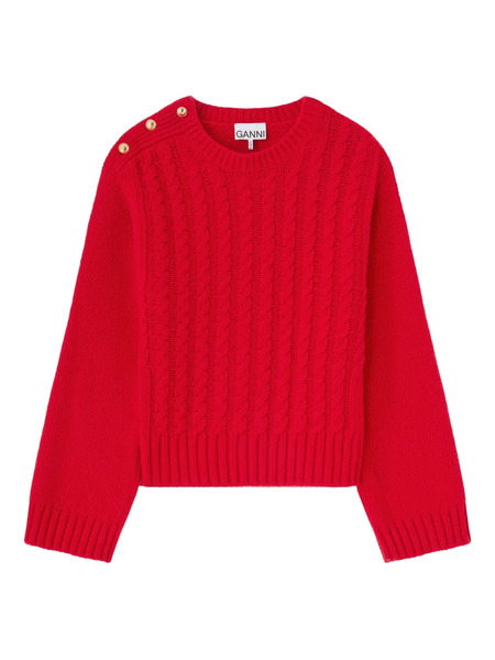  Ganni Jersey Con Botones - Rojo 