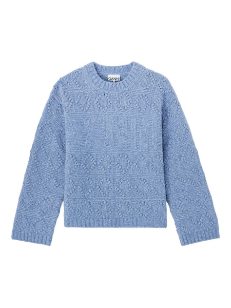  Ganni Jersey Texturizado - Azul 