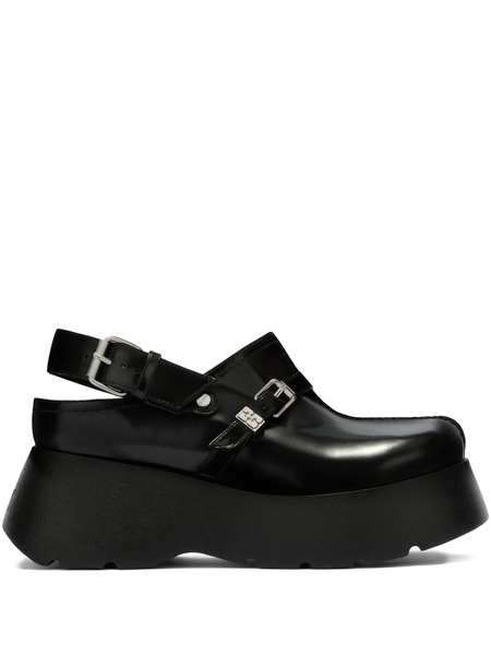  Ganni Mules Con Hebilla - Negro 