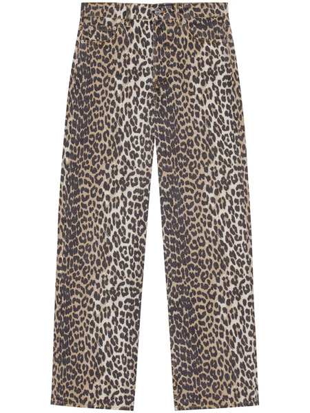  Ganni Pantalones Con Estampado De Leopardo - Neutro 
