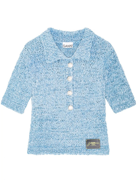  Ganni Polo De Punto - Azul 