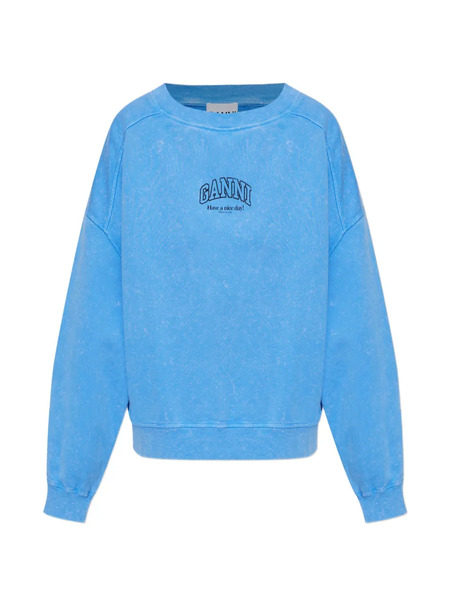  Ganni Sudadera Con Logo Estampado - Azul 