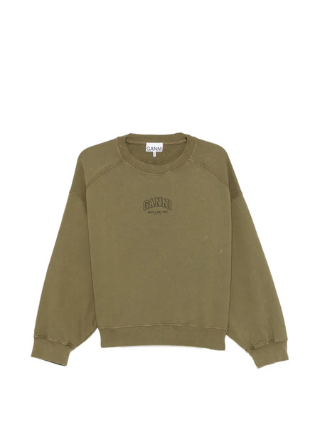  Ganni Sudadera Con Logo Estampado - Verde 