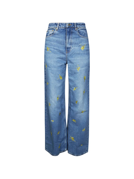  Ganni Vaqueros Lari Con Motivo Floral - Azul 