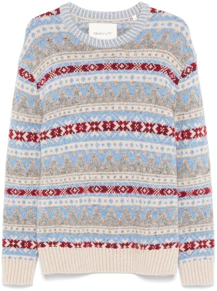  Gant Jersey Con Cuello Redondo - Azul 