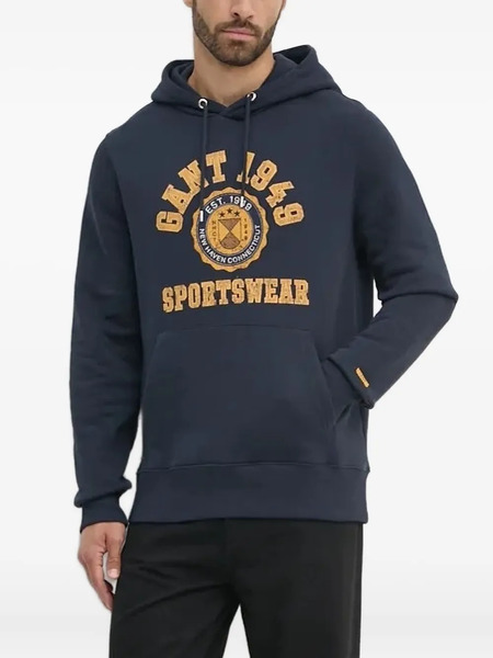  Gant Sudadera Con Capucha Y Logo - Azul 