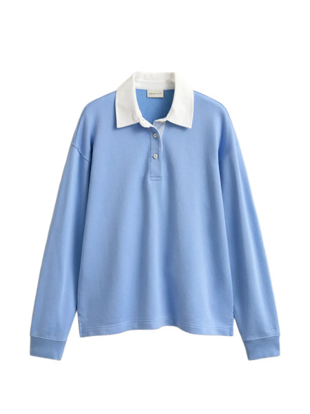  Gant Sudadera Rugger Con Cuello De Polo - Azul 