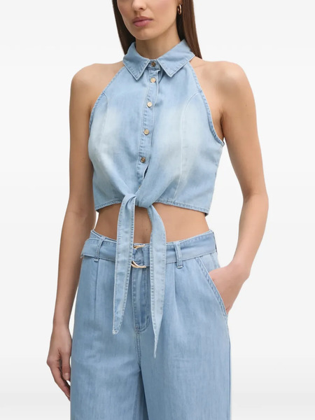  Gaudi Top Con Cuello Halter - Azul 