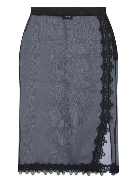  Gcds Falda Con Ribete De Encaje - Negro 