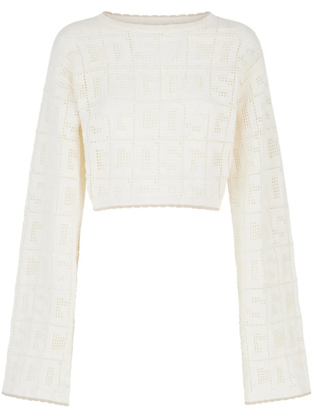  Gcds Top De Macramé Con Monograma - Blanco 