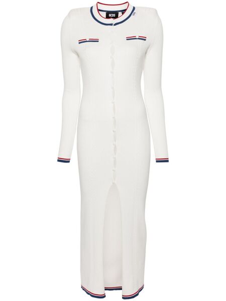  Gcds Vestido Largo De Canalé Acolchado - Blanco 