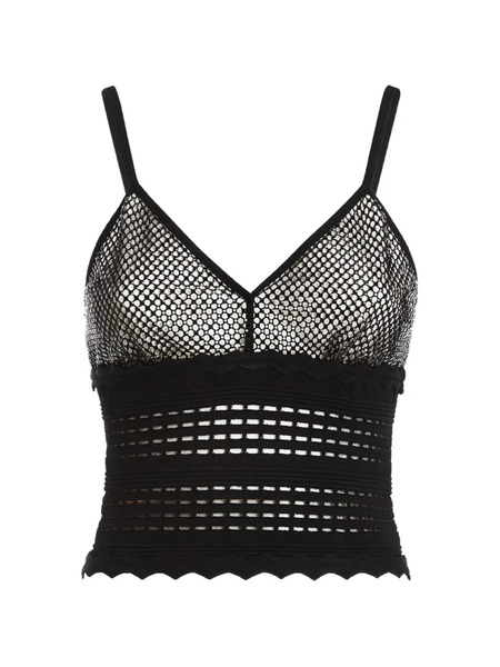  Genny Top De Punto Festoneado - Negro 