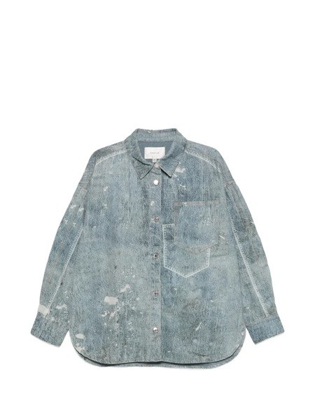  Gestuz Camisa Con Bolsillo Estampado - Azul 