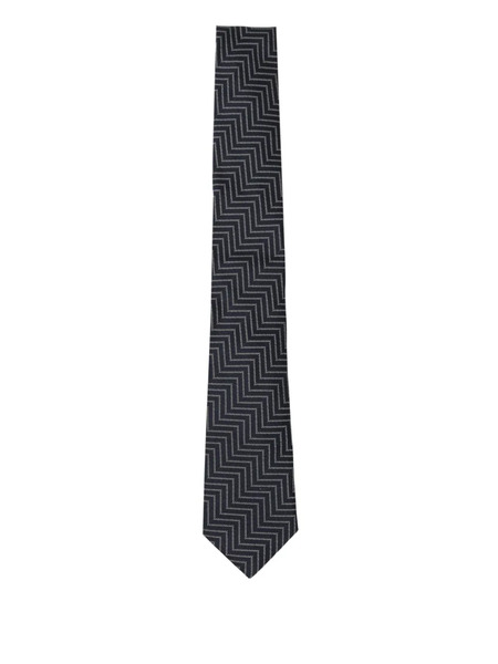  Giorgio Armani Corbata De Seda Estampada - Azul 
