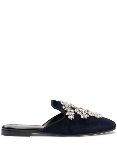  Giuseppe Zanotti Mules Elsa Con Cristal - Azul 