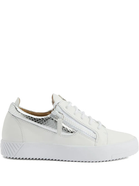  Giuseppe Zanotti Zapatillas Gail De Piel Con Detalle De Cremallera - Blanco 