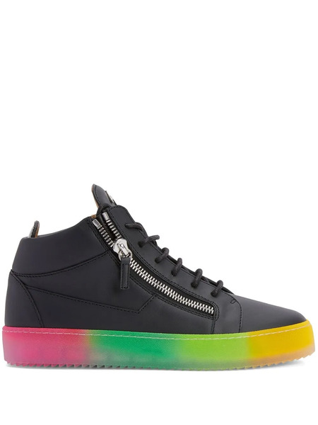  Giuseppe Zanotti Zapatillas Mid-top Kriss Con Suela De Arcoiris - Negro 