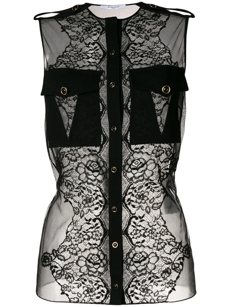  Givenchy Blusa De Encaje - Negro 